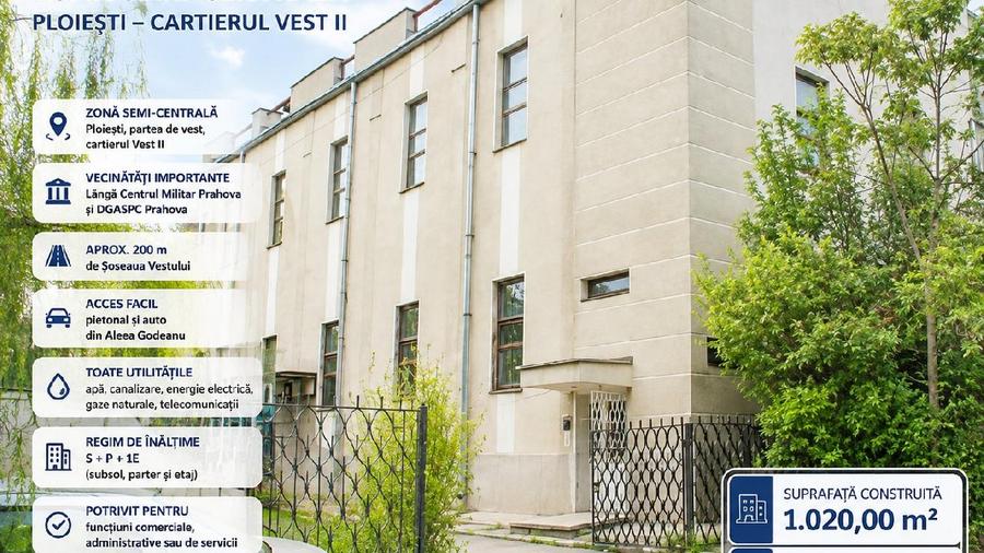 Cladire comerciala 1.020 mp + Teren 1.283 mp, Ploiesti Semi-CENTRAL