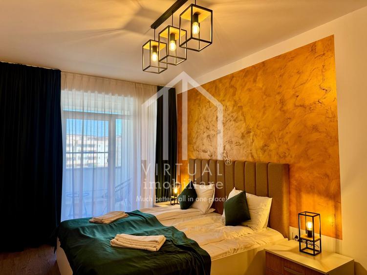 Apartament 3 camere, mobilat si utilat modern - 78,50 si 2 balcoane