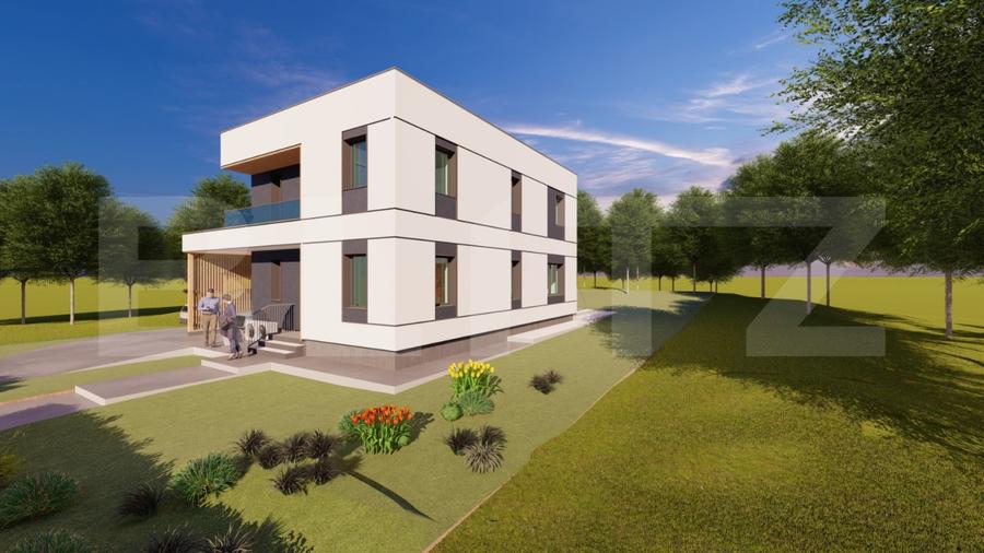 Casa moderna, la standard NZEB, 800 mp teren, Sopor