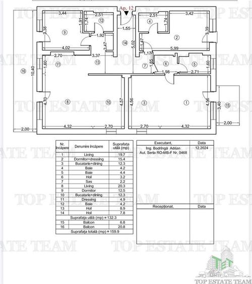 Apartament de 4 camere, cu finisaje premium, 160mp, 2bai, 2 bucatarii, toate uti