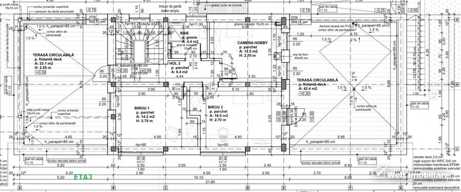 Proiect casa la rosu Baciu - 4 dormitoare, garaj, 3 terase, teren 681 mp
