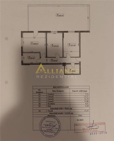 Apartament 3 camere cu terasa spectaculoasa de 54 mp – Str. Luica, Sector 4