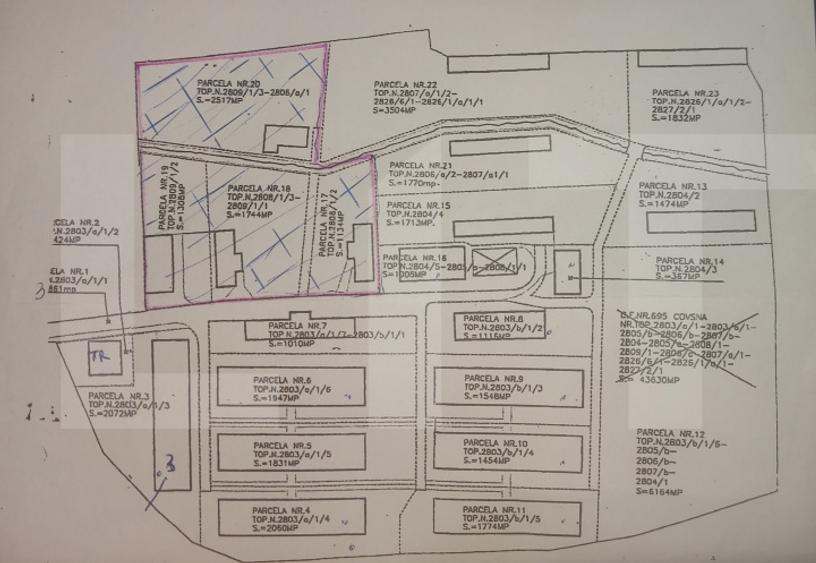 Platforma industrială 13 parcele cu hale, total 2.5 ha, post trafo