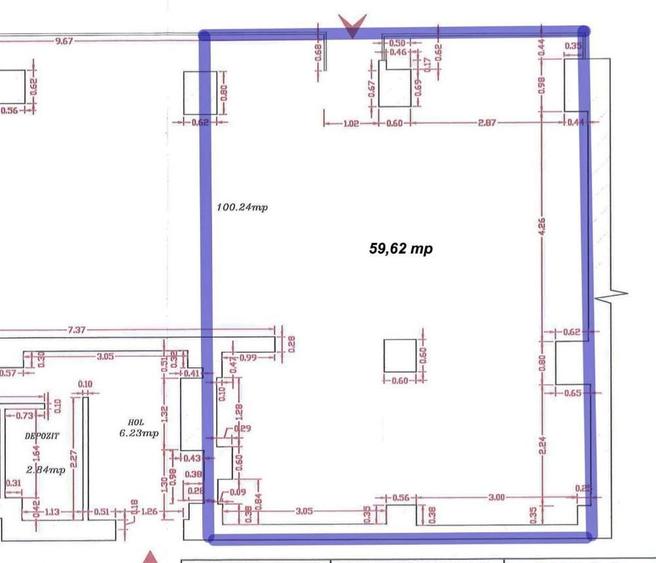 Spatiu comercial stradal 59 mp