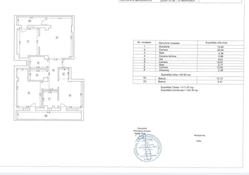 Apartament 3 camere decomandat et 1 Tomis Plus