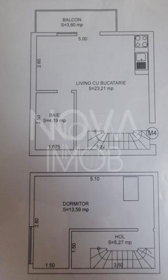 Apartament tip mansarda cu balcon, mobilat-utilat, Valea Aurie