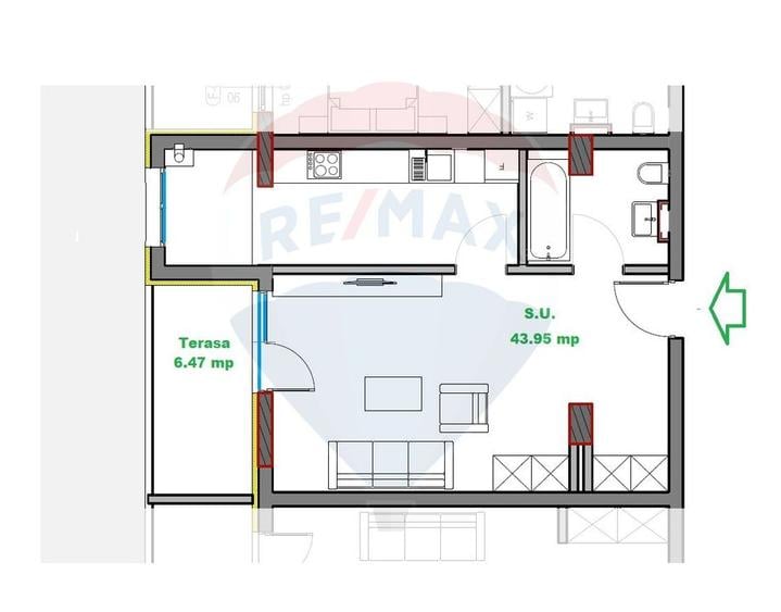 Apartament nou de vanzare 44 mp Soporului Comision 0%