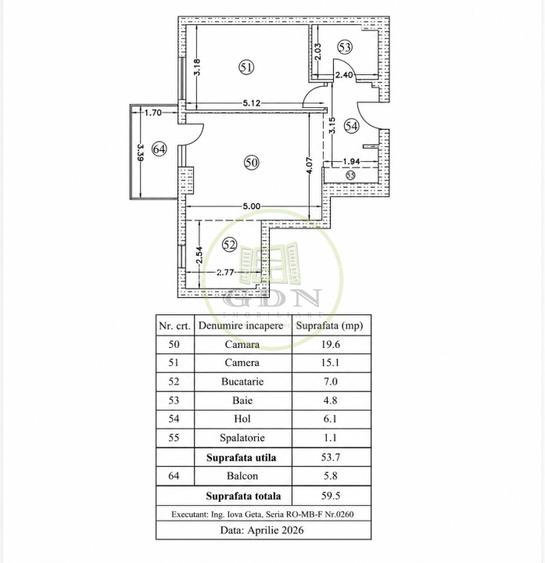 Apartament 2 camere | Atrium Plaza | 53,7 mp utili | - 10