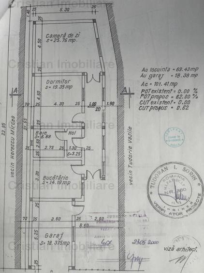 Casa 3 camere, toate utilitatile teren 200 mp zona Centru Istoric