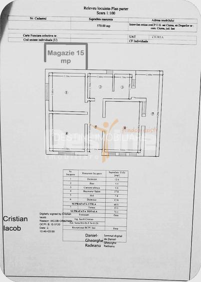 Casă individuală 3 camere 75 mp P+POD 570 mp teren - 1