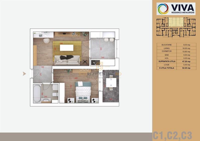 Apartament cu 2 camere de vanzare, incalzire in pardoseala, Berceni - 1