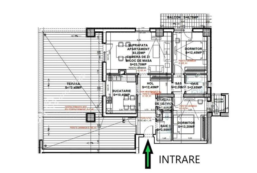 Penthouse cu 3 camere 2 bai si 2 terase zona Calea Surii Mici din Sibi