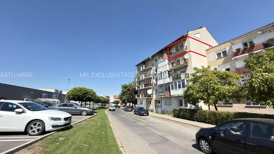 Apartament 2 camere MV2 Etaj IV, Str. Decebal – Carei - Zona Kaufland