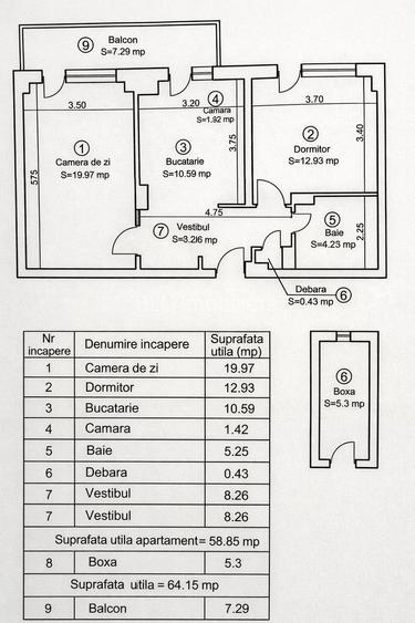 Apartament 2 camere decomandate 59 mp etaj 1 - Manastur