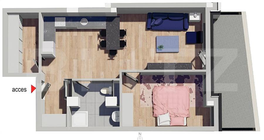 Comision 0! Apartament 2 camere, Bloc Nou, Petrom Calea Baciului