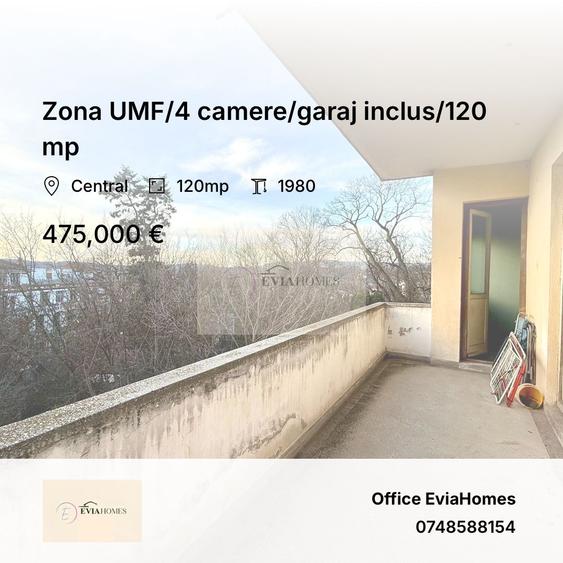Zona UMF/4 camere/garaj inclus/120 mp