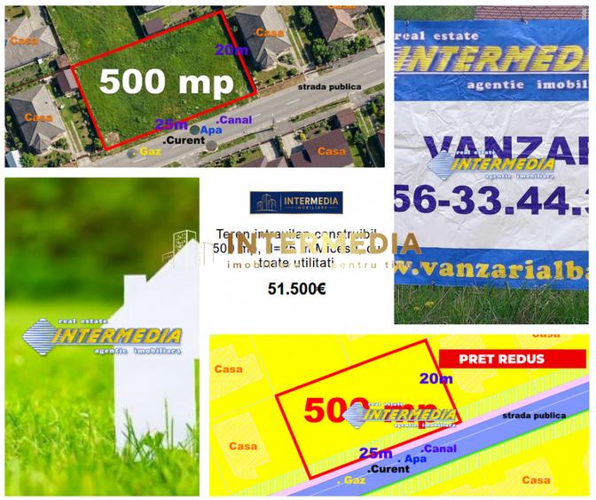Teren intravilan construibil 500 mp, d=25 m Micesti, cu toate utilitati
