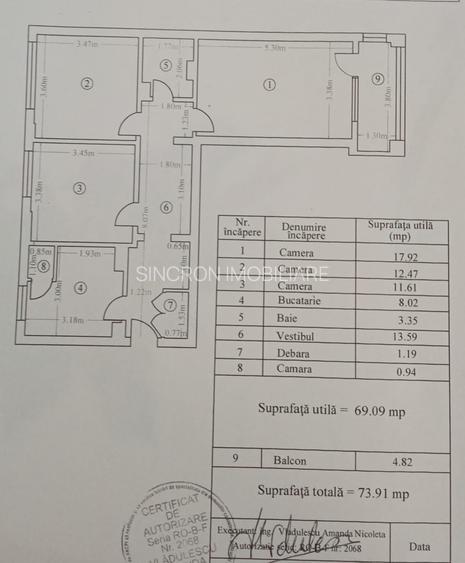 3 camere decomandat, 74 mp, metrou 1 Decembrie 1918 - 21