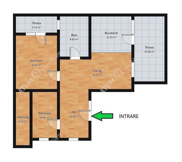 Apartament modern de 3 camere si 2 terase in zona Calea Dumbravii