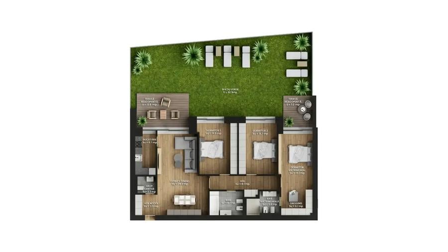Construit, paza 24/7! Erou Iancu- 4 camere cu gradina privata