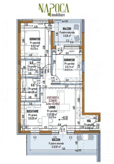 Apartament 3 camere de vanzare in Intre Lacuri, Cluj Napoca