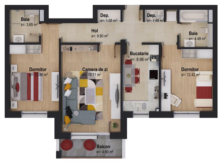 Apartament 3 camere Victory by Casa Nobel