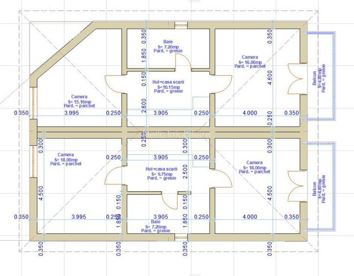 Duplex in constructie, 4camere 3 bai, 200mp teren, Teilor, Floresti - 4