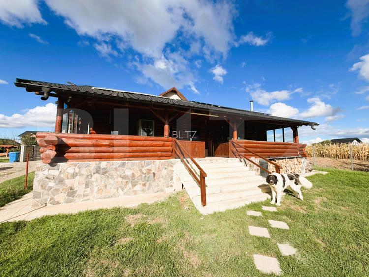 Casa din busteni, 80 mp, 4ari teren, zona Plopeni - 2