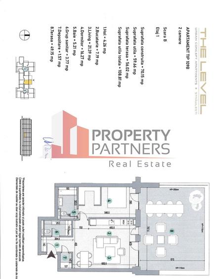 2 camere cu terasa 48 mp, Level Apartments 3