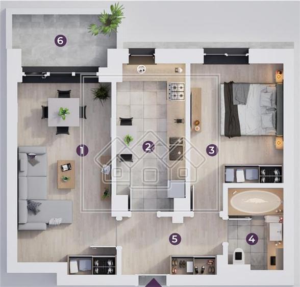 Apartament de vanzare in Sibiu - 2 camere - ansamblu nou, bl cu lift
