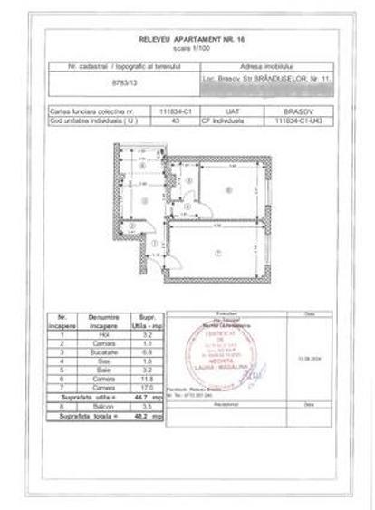 Apartament decomandat cu 2 camere etaj 3, mobilat și utilat, in cartierul S - 8