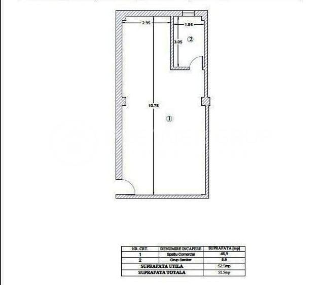 Spatiu comercial 53mp, Galata Platou I CT + AC