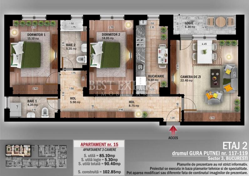 Ideal Familie Apartament cu 3 Camere Pallady | Confort si Calitate