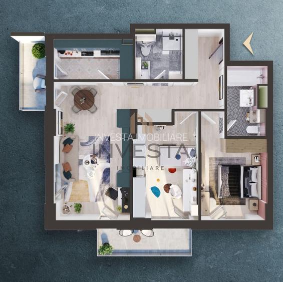 Apartament cu 3 camere 73 mp, Etajul 1, Finisat, Elite City - 1