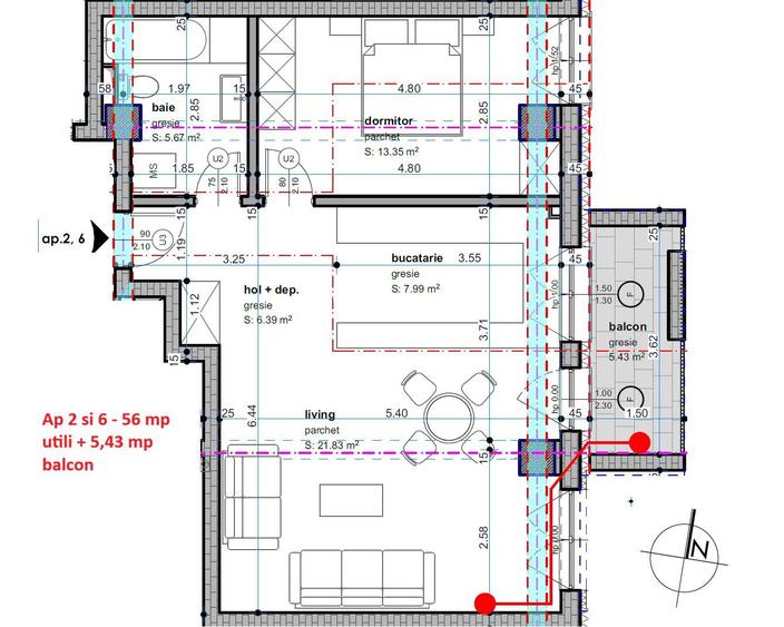 Dâmbovița-Șagului | Bloc Nou | 2, 3 și 4 Camere | Penthouse | Parcare subterana - 8