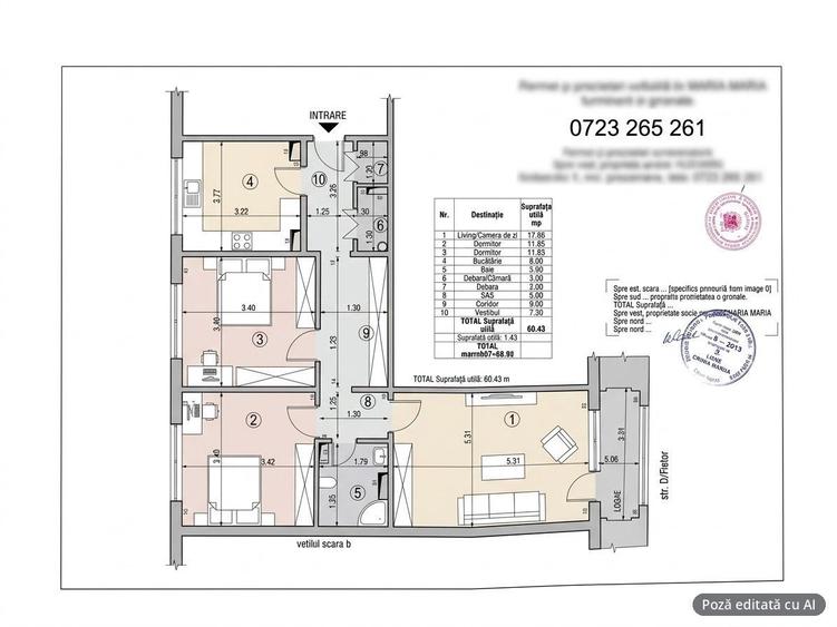 3 camere spațios | Dristor | 2 min metrou | Mobilat |
