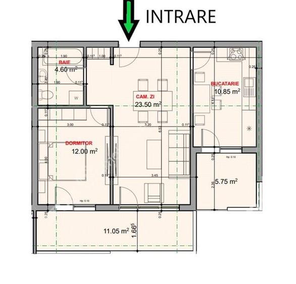 Apartament la cheie cu 2 camere si 2 balcoane etajul 1 zona Veterani