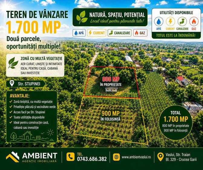 TEREN CU PRIVELIȘTE PANORAMICĂ EXCEPȚIONALĂ – 1.700 MP, ZONA GURA BUSTEI;