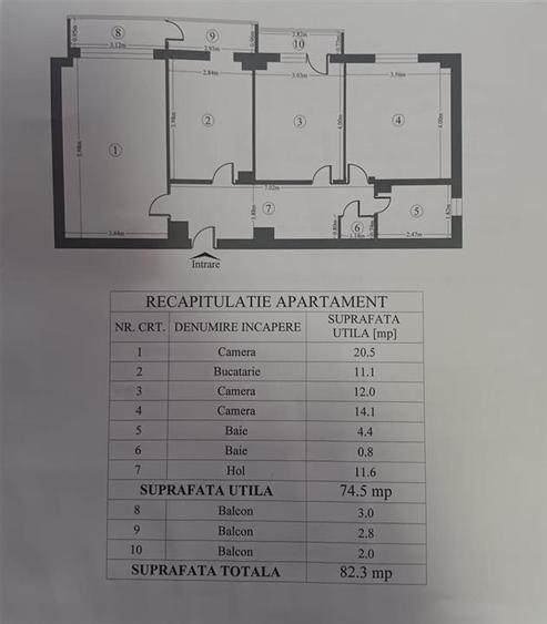 Apartament 3 camere 82mp Pacurari - Petru Poni