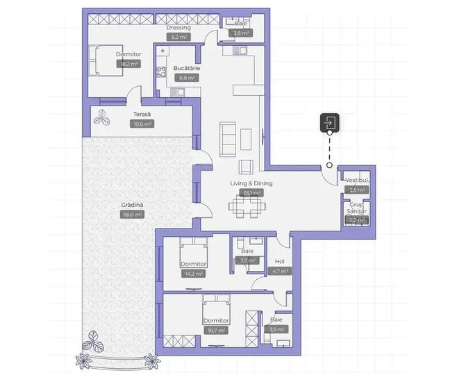 Apartament 4 camere cu grădină – zona Erou Iancu Nicolae