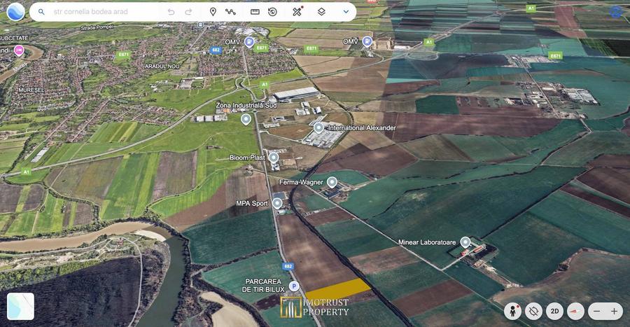 Teren 21.000 mp – Arad, Zona Industrială Sud – Acces A1