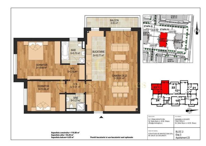 Apartament N0U cu 3 camere de vânzare – Tractorul / Coresi, Brașov - 2