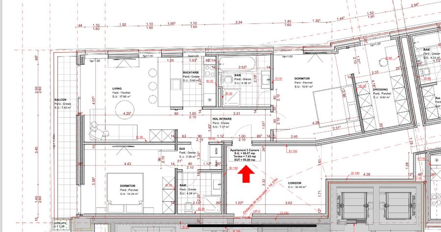 Apartament 3 camere + dressing, Bd. Unirii, et. 8, parcare inclusă -1