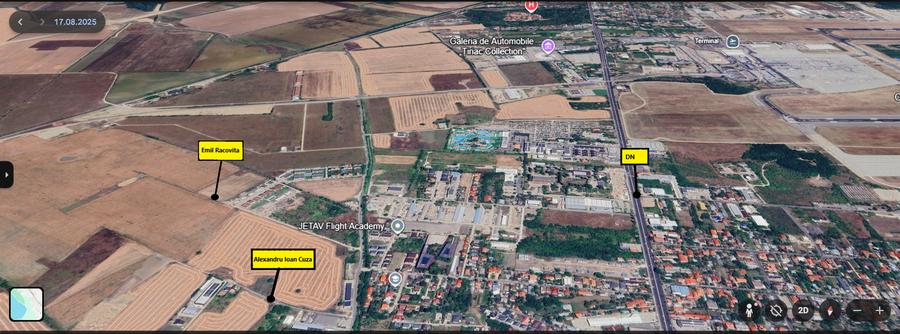 Teren extravilan 6.200 mp, cu deschidere la două străzi -posibilitate extindere