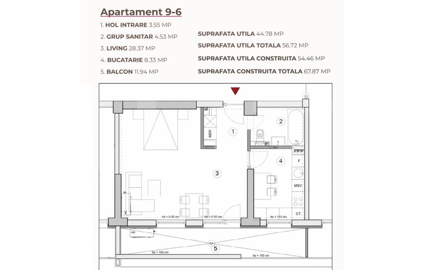 Studio, 56.72 mp, ansamblu cu 0% Comision la Achiziție, zona Calea Severinului - 3
