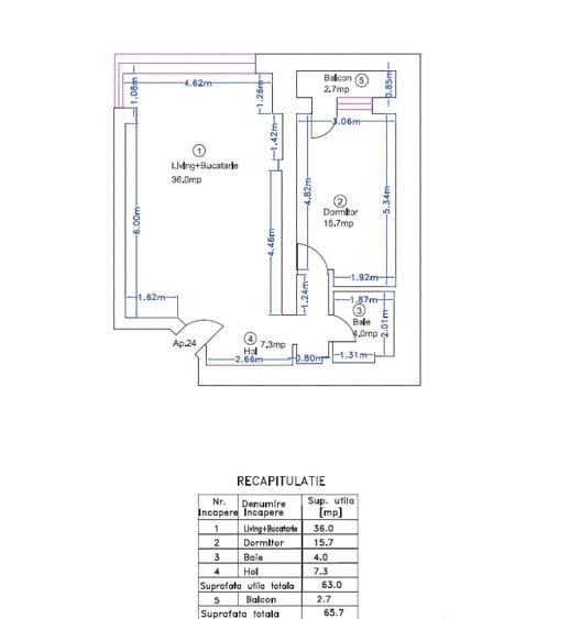 Ivory Residence Pipera | 2 camere | 65 mp | Etaj 2 | View deschis