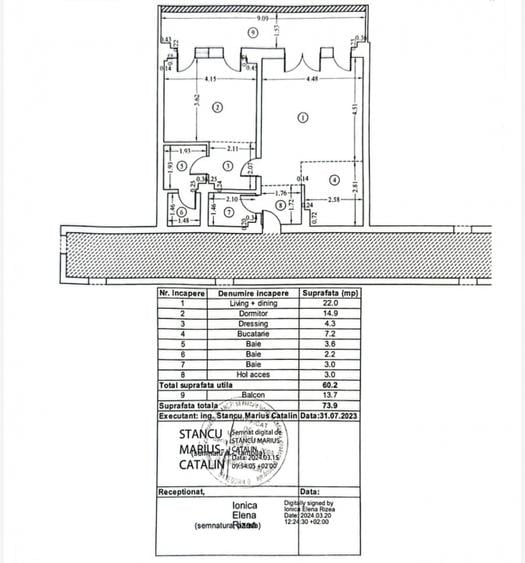 Apartament exclusivist 2 camere in bloc boutique 74 mp, finisat lux, Rosu