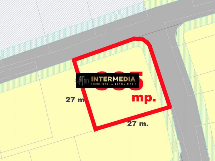 Teren intravilan 665 mp. imprejmuit cu utilitati si neconstruibil