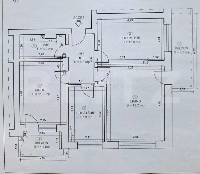 Apartament 3 camere, 70 mp, 2 balcoane, zona Rasnov - 8