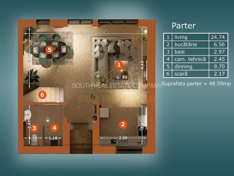 CASA P+1+M-185 MP -5 CAM-4 BAI-METROU BERCENI - 33